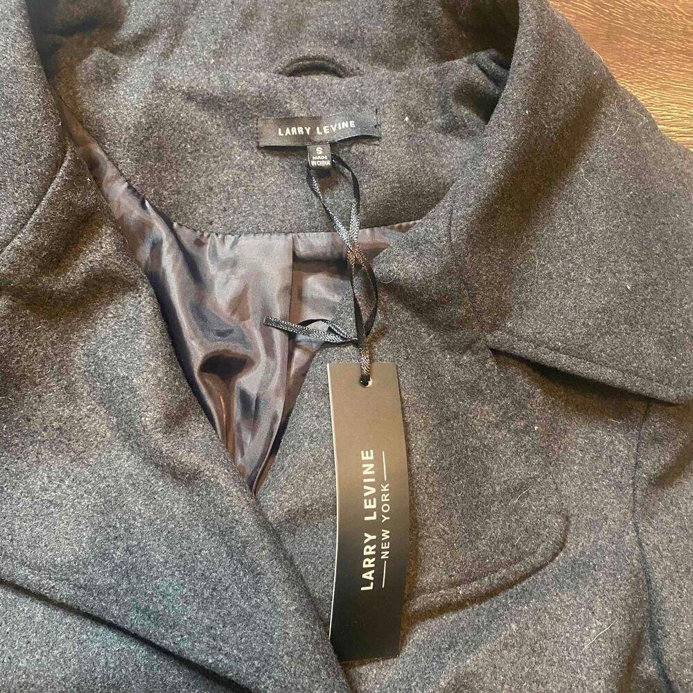 NWT Larry Levine Dark Gray Peacoat Jacket - Picture 3 of 3
